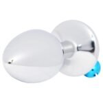 PLUG ANAL EM METAL CROMADO SINO AZUL TAMANHO P - Imagem 3