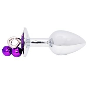 PLUG ANAL EM METAL CROMADO SINO ROXO TAMANHO P