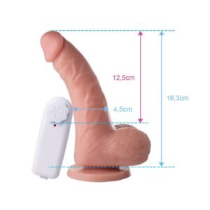 PRÓTESE REALÍSTICA COM VENTOSA E VIBRO 16,3 X 4,5CM - Imagem 4
