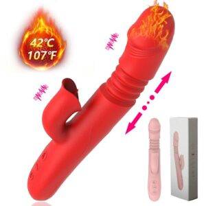 VIBRADOR COELHO COM 10 NÍVEIS DE VIBRAÇÃO VAI E VEM, 360º E AQUECIMENTO