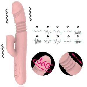VIBRADOR COELHO COM 10 NÍVEIS DE VIBRAÇÃO VAI E VEM, 360º E AQUECIMENTO - Imagem 6