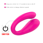 VIBRADOR FORMATO U ESTIMULAÇÃO PONTO G E CLÍTORIS PARA CASAL COM CONTROLE - Imagem 9