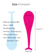 VIBRADOR VIA BLUETOOTH 10 NÍVEIS DE VIBRAÇÕES EM SILICONE RECARREGÁVEL AZUL - Imagem 6