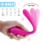 VIBRADOR FORMATO U ESTIMULAÇÃO PONTO G E CLÍTORIS PARA CASAL COM CONTROLE - Imagem 7