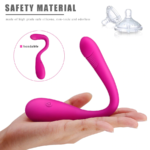 VIBRADOR FORMATO U ESTIMULAÇÃO PONTO G E CLÍTORIS PARA CASAL COM CONTROLE - Imagem 6