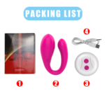 VIBRADOR FORMATO U ESTIMULAÇÃO PONTO G E CLÍTORIS PARA CASAL COM CONTROLE - Imagem 3