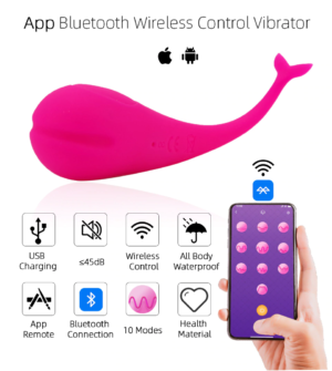 VIBRADOR VIA BLUETOOTH 10 NÍVEIS DE VIBRAÇÕES EM SILICONE RECARREGÁVEL - Imagem 2
