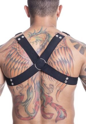 HARNESS EM ELASTICO PRETO COM METAL - Imagem 2