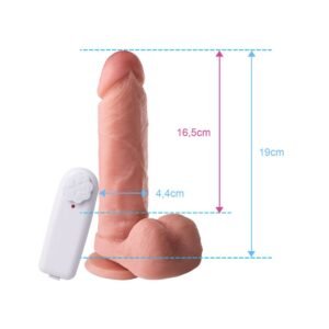 PRÓTESE REALÍSTICA COM VIBRO E VENTOSA 19 X 4,5CM - Imagem 2