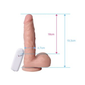 PRÓTESE REALÍSTICA COM VENTOSA E VIBRO 19,3 X 4,7 CM - Imagem 2
