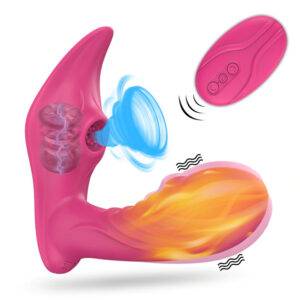 VIBRADOR COM SUGADOR E FUNÇÃO DE AQUECIMENTO - 10 NÍVEIS DE VELOCIDADES E CARREGAMENTO MAGNÉTICO