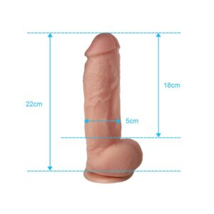 PRÓTESE REALÍSITCA COM ESCROTO E VENTOSA 22,5 X 5,5CM - Imagem 3