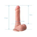 PRÓTESE REALÍSTICA COM VENTOSA E ESCROTO 17,5 X 3,5CM - Imagem 2