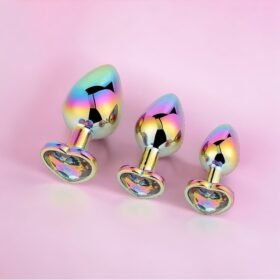 PLUG ANAL CORAÇÃO COLORIDO DIVERSAS CORES E TAMANHOS
