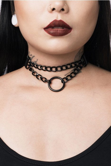 GARGANTILHA CHOCKER CORRENTES E ARGOLA