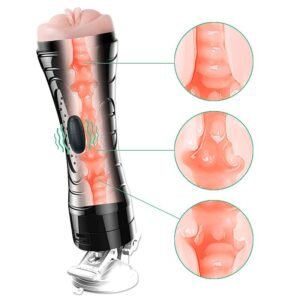 MASTURBADOR LANTERNA COM VENTOSA E VIBRO VAGINA