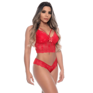 CONJUNTO SENSUAL STRAPPY VERMELHO TAMANHO P - Imagem 3