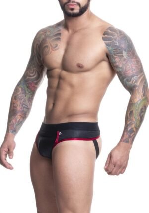 CUECA EM CIRRE PRETO E VERM - Imagem 2