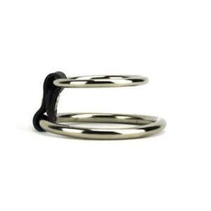 ANEL PENIANO DUPLO EM METAL COM TIRA EM COURO - Imagem 2
