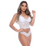 CONJUNTO SENSUAL STRAPPY BRANCO TAMANHO P - Imagem 2