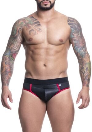CUECA EM CIRRE PRETO E VERM