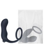ANEL PENIANO EM SILICONE COM PLUG ANAL VIBRATÓRIO