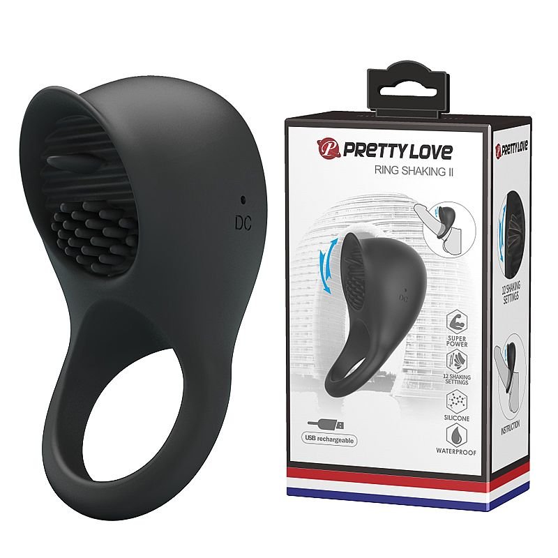 ANEL PENIANO COM ESTIMULADOR DE CLÍTORIS RING SHAKING II RECARREGÁVEL