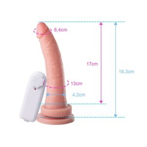 PRÓTESE REALÍSTICA COM VENTOSA E VIBRO 17,5 X 3,5CM - Imagem 2