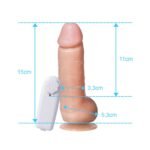 PRÓTESE PENIANA COM VENTOSA E VIBRO 15 X 3,3 CM - Imagem 2