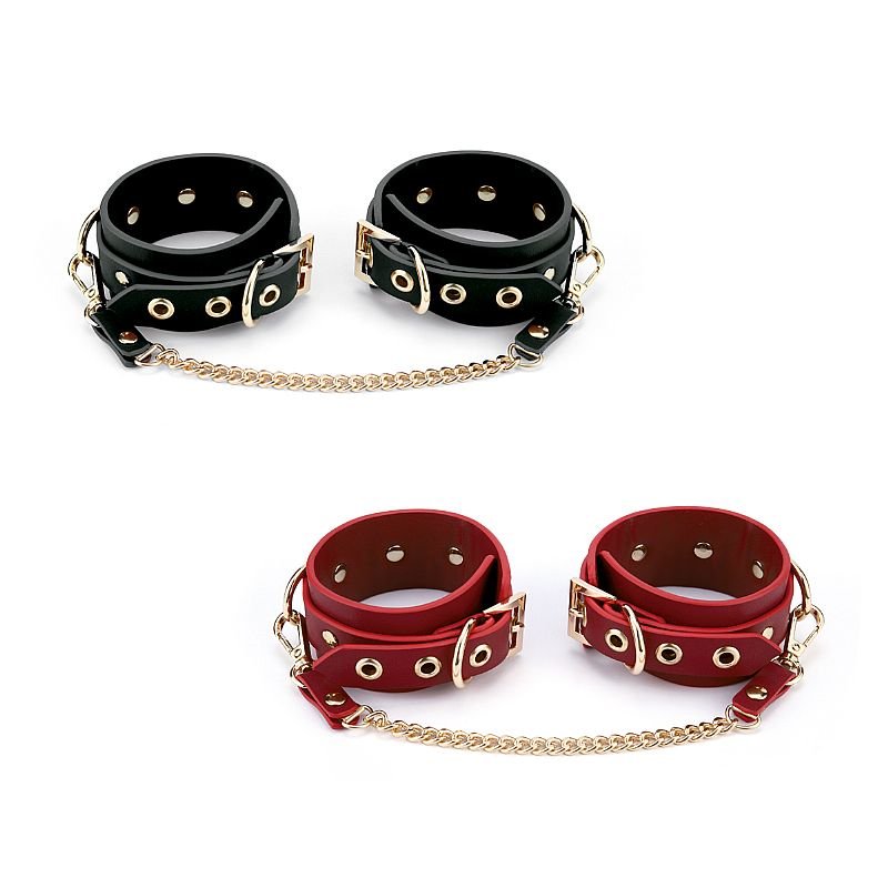 ALGEMA OU TORNOZELEIRA COM CORRENTES LUXO EM COURO