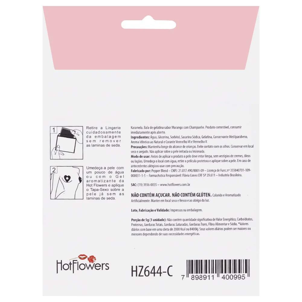 TAPA SEXO COMESTÍVEL MORANGO COM CHAMPANHE - Imagem 2