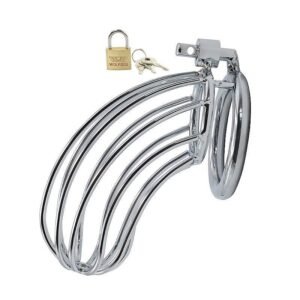 CINTO DE CASTIDADE MASCULINO EM AÇO COM ARGOLA PARA ESCROTO
