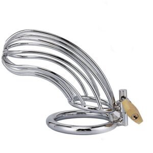 CINTO DE CASTIDADE MASCULINO EM AÇO COM ARGOLA PARA ESCROTO - Imagem 4