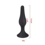 PLUG ANAL CÔNICO SILICONE COM VENTOSA 12,5 X 3,2 - Imagem 2