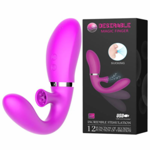 VIBRADOR E SUGADOR DESIRABLE MAGIC RECARREGÁVEL
