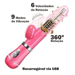 VIBRADOR RABBIT ROTATIVO RECARREGÁVEL