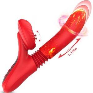 VIBRADOR PONTO G E CLITORIS COM VAI E VEM E AQUECIMENTO