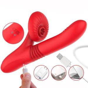 VIBRADOR PONTO G E CLITORIS COM VAI E VEM E AQUECIMENTO - Imagem 3