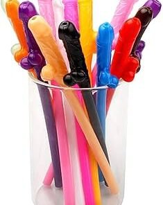 KIT 10 CANUDOS EM FORMATO DE PÊNIS