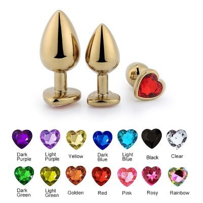 PLUG ANAL DOURADO CORAÇÃO DIVERSAS CORES