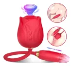 VIBRADOR RECARREGÁVEL VAI E VEM E SUGADOR FLOWER