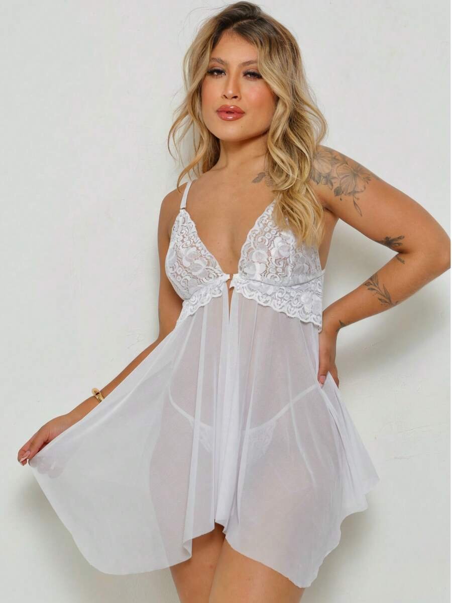 conjuntorenda3 CAMISOLA SEXY RENDADA - Imagem 1