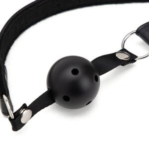 MORDAÇA DE COURO COM BOLA - Imagem 2