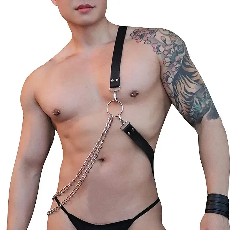 33987-4 HARNESS MASCULINO COM CORRENTES - Imagem 1