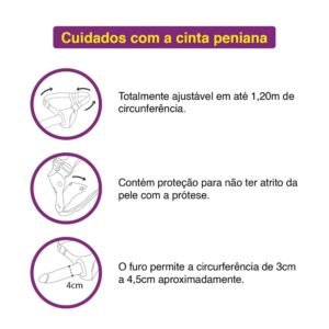 PRÓTESE PENIANA DUPLA COM CINTA 12,5 X 3,6 E 12,5 3,5  CM - Imagem 7