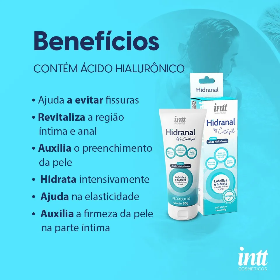 HIDRANAL LUBRIFICANTE E HIDRATANTE ANAL COM ÁCIDO HIALURÔNICO INTT - Imagem 3